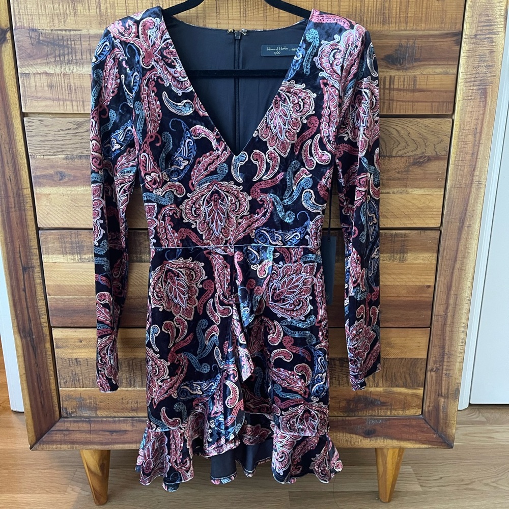 NWT House of Harlow Paisley Ruffle Dress